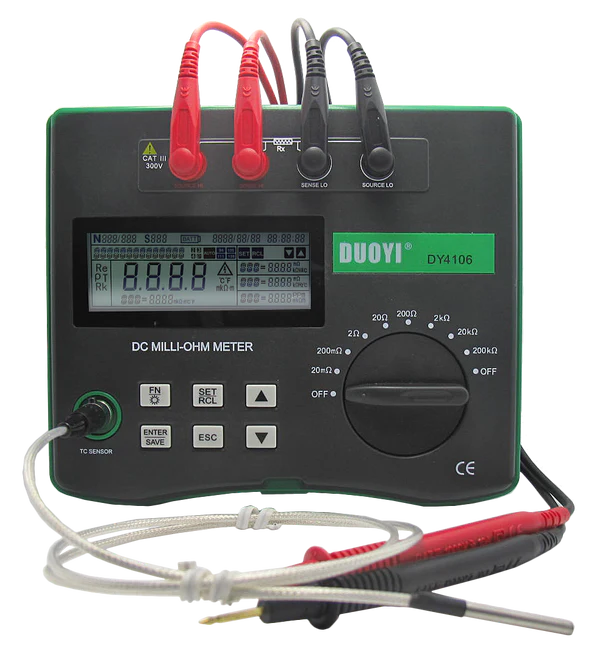 DUOYI DY4106 Dijital Mili-ohm Metre HD LCD Arka Aydınlatmalı 4 Kablolu Test Düşük Direnç Multimetresi 10u-200kΩ Yeni Enerji Aracı