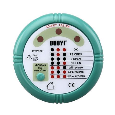 DY207C Soket Polaritesi ve RCD Test Cihazı